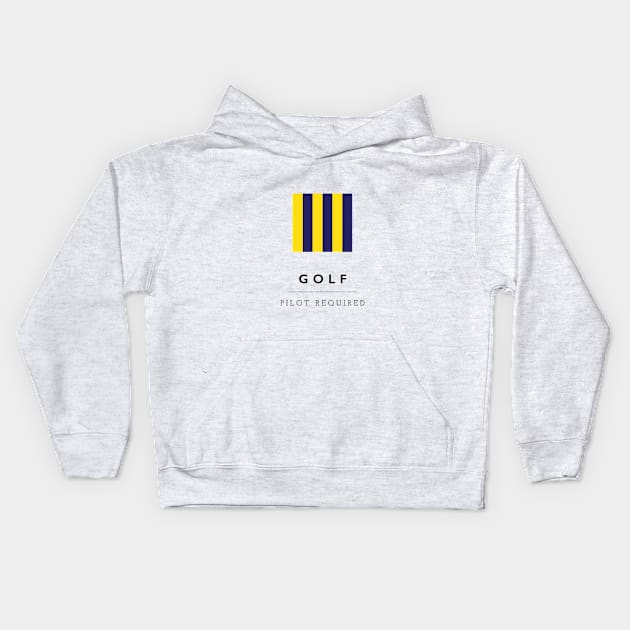 Golf: ICS Flag Semaphore Kids Hoodie by calebfaires